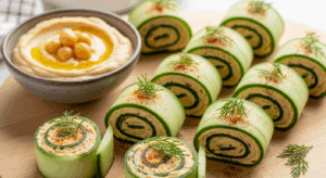 Cucumber & Hummus Roll-Ups