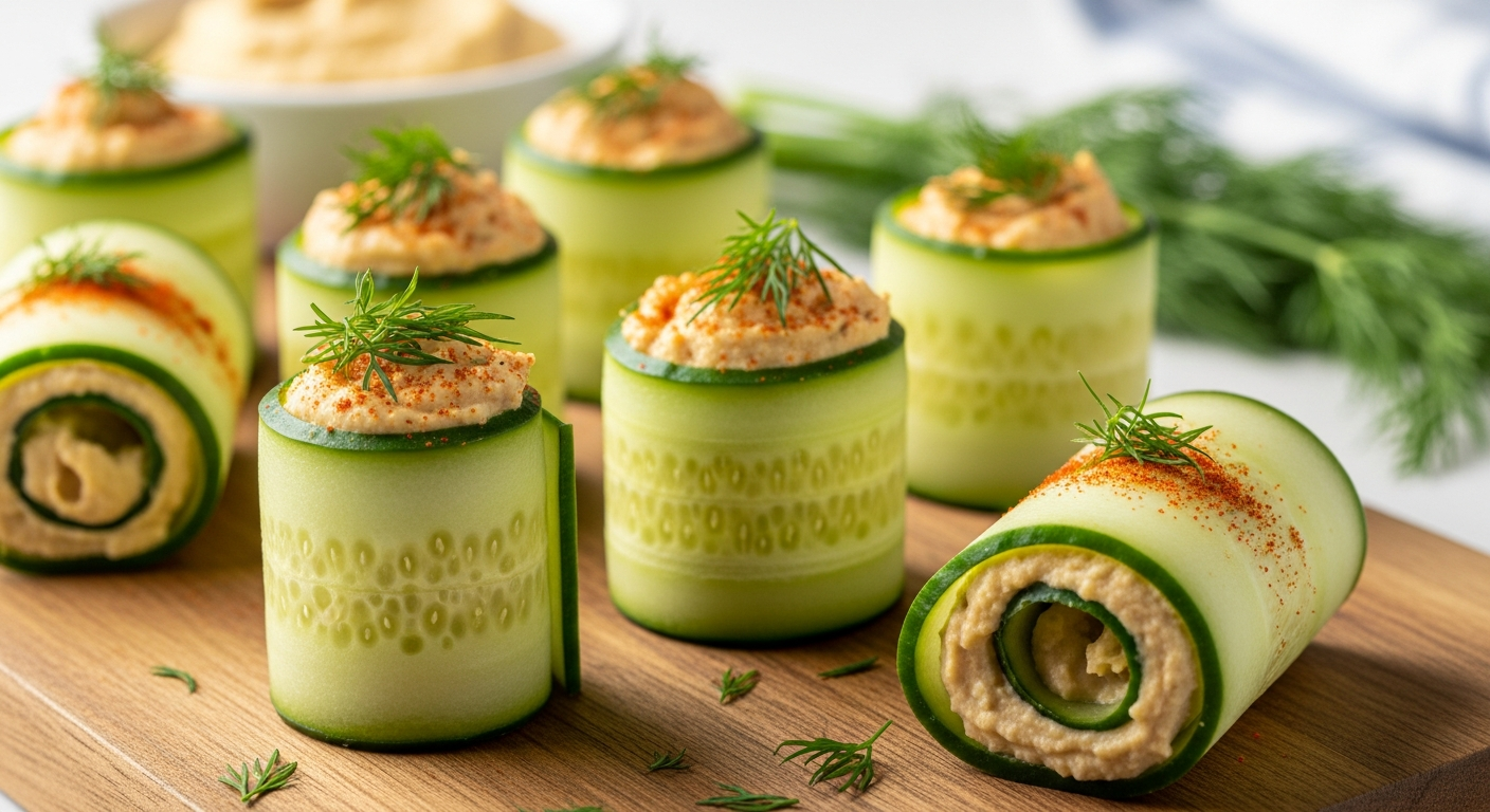 Cucumber & Hummus Roll-Ups
