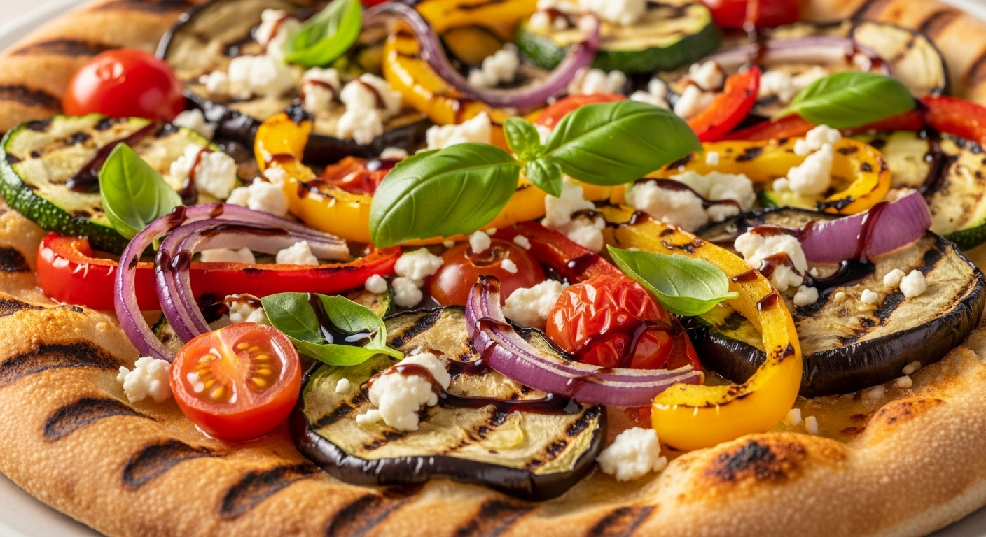 Grilled Mediterranean Veggie Pizza