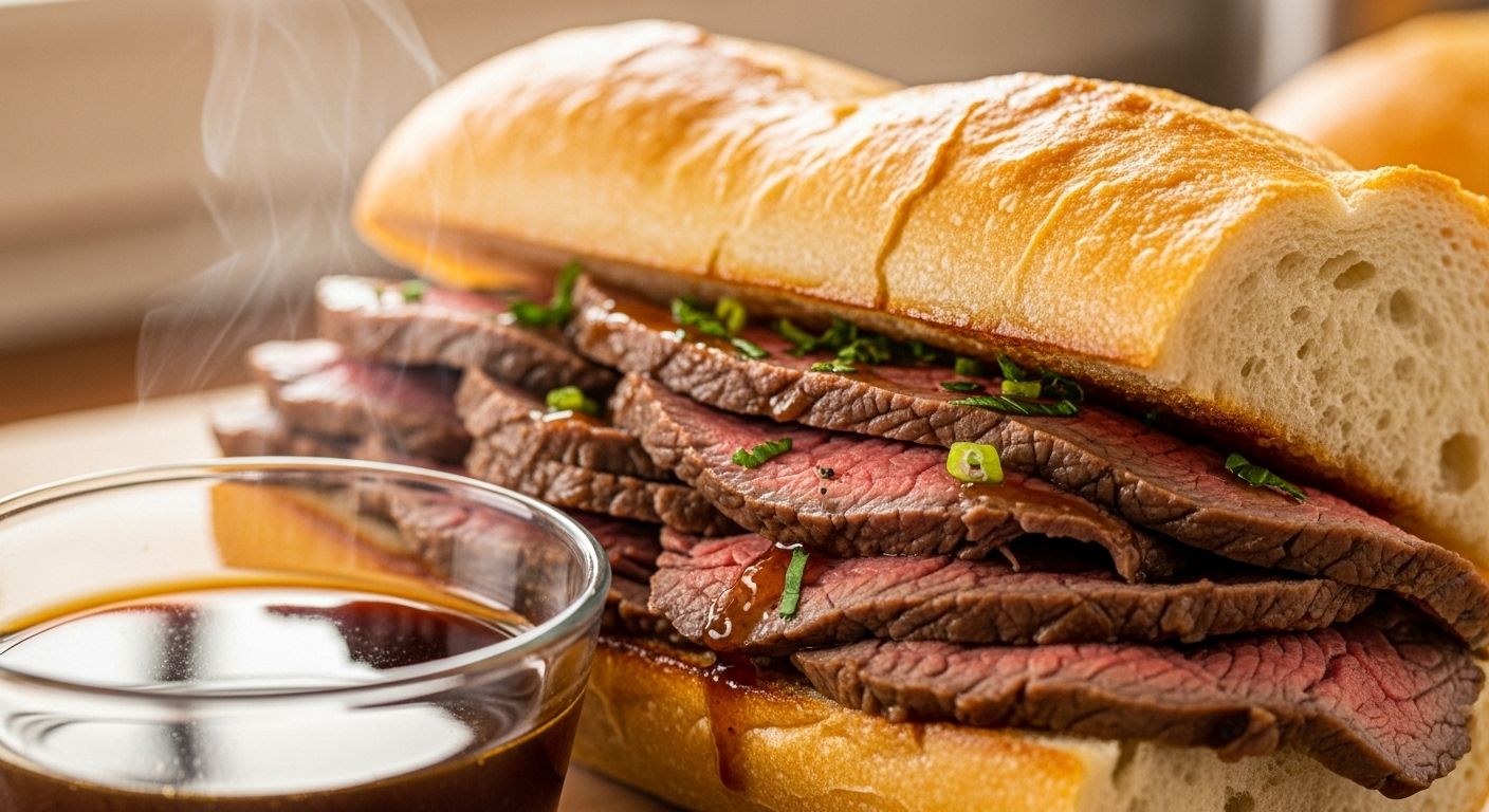 Slow-Cooked French Dip Sandwiches