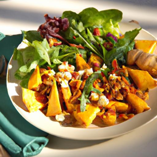 Harvest Harmony: Roasted Sweet Potato & Goat Cheese Salad