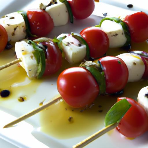 Fresh Caprese Skewers Drizzled with Sweet Balsamic Glaze