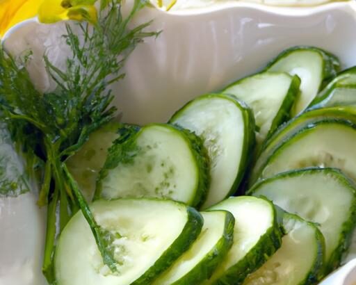Refreshing Cucumber Bites Paired with Zesty Dill Dip Delight