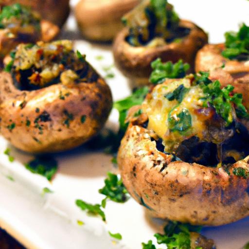 Savory Stuffed Mushrooms: Garlic & Cheese Delight recipe