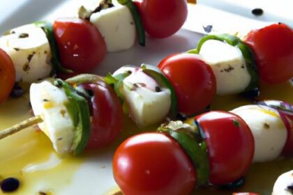 Fresh Caprese Skewers Drizzled with Sweet Balsamic Glaze
