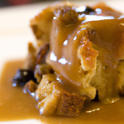 Decadent Bread Pudding Drizzled with Luscious Caramel Sauce