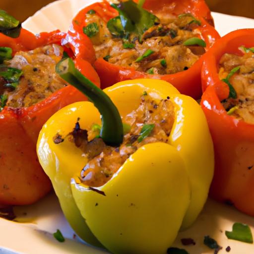 Flavor-Packed Stuffed bell Peppers‌ with Ground Turkey Delight